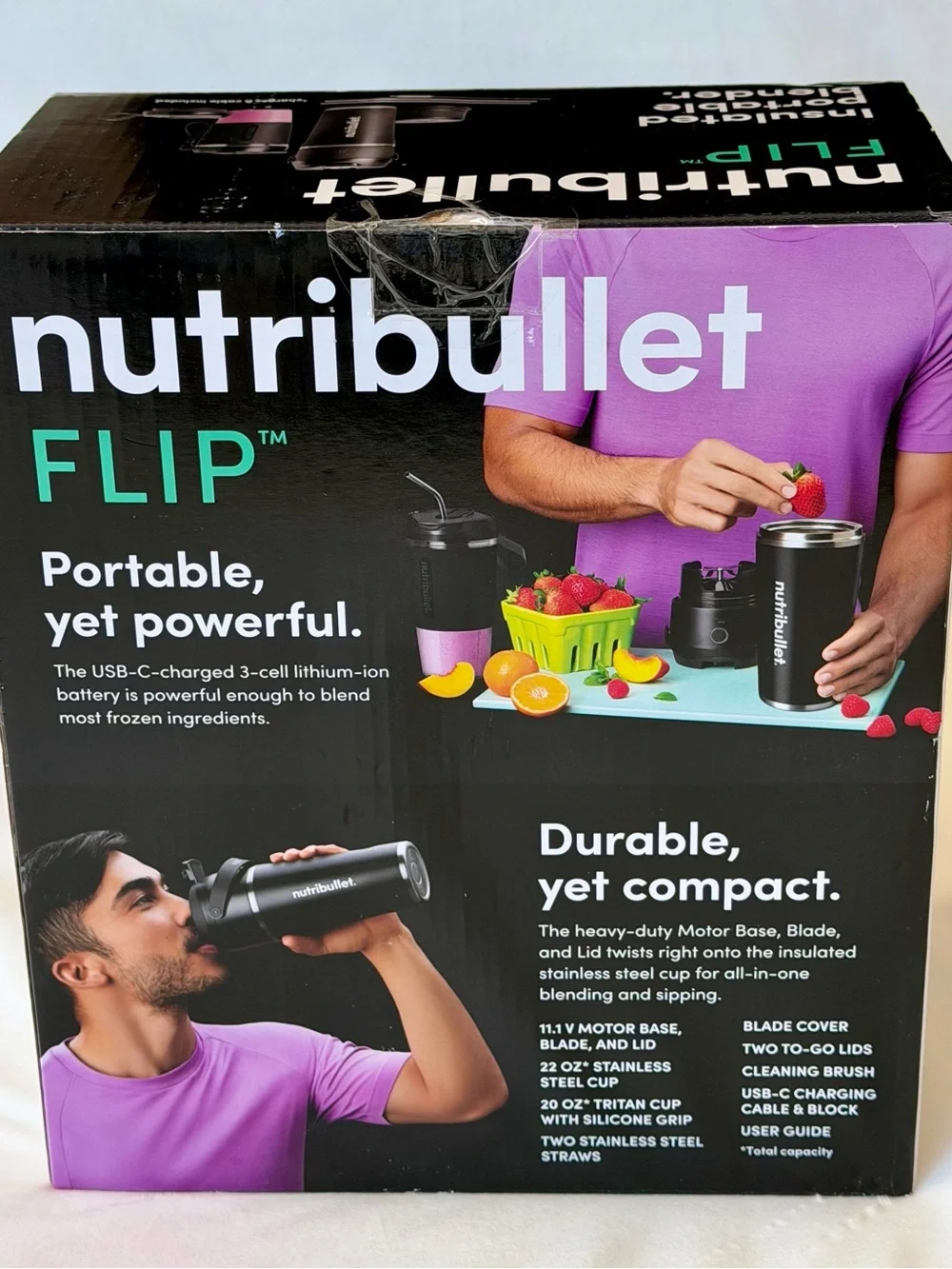 Nutribullet FLIP Insulated Portable Blender - Black